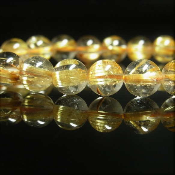 極上 現品一点物 タイチンルチル ブレスレット 金針水晶 数珠 ８ミリ １８ｇ ＧＴＲ１８ 虹入 レインボー 最強金運 2枚目の画像