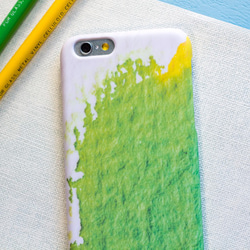 淡淡水彩綠與黃紋理//原創手機殼- iPhone, HTC, Samsung, Sony, LG 磨砂硬殼 第2張的照片