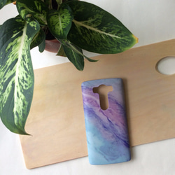 罪//オリジナルの大理石の青紫色の雲モバイルシェル -  iPhone、HTC、サムスン、ソニー、LGマットハードシェル 3枚目の画像
