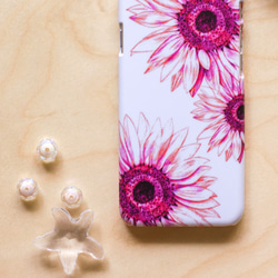 粉紅紫太陽花彩色鉛筆//原創手機殼- iPhone, HTC, Samsung, Sony, LG 磨砂硬殼 第3張的照片