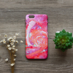 粉紅玫瑰油畫//原創手機殼- iPhone, HTC, Samsung, Sony,oppo, LG 磨砂硬殼 第5張的照片