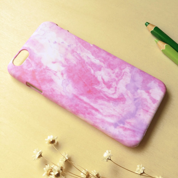 復古粉紅紫大理石噴畫//原創手機殼- iPhone, HTC, Samsung, Sony,oppo, LG 磨砂硬殼 第4張的照片