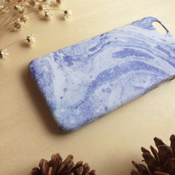レトロな青紫色の大理石//オリジナルモバイルシェル -  iPhone、HTC、サムスン、ソニー、OPPO、LG 2枚目の画像