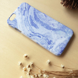 レトロな青紫色の大理石//オリジナルモバイルシェル -  iPhone、HTC、サムスン、ソニー、OPPO、LG 3枚目の画像