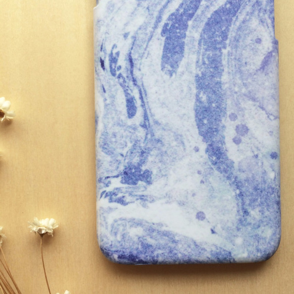レトロな青紫色の大理石//オリジナルモバイルシェル -  iPhone、HTC、サムスン、ソニー、OPPO、LG 5枚目の画像