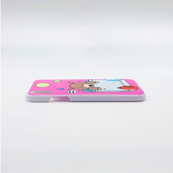 かわいい洗濯クマちゃんハードスマホケース(iPhone/その他)ピンク 4枚目の画像