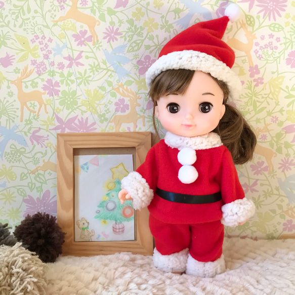 パンツサンタセット＊クリスマス　ドール服　ソランちゃん　ソランちゃん服　レミンちゃん　レミンちゃん服 1枚目の画像