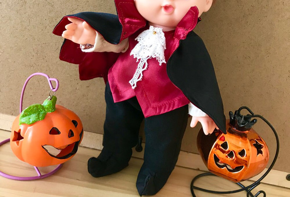 ドラキュラ風ハロウィンセット＊レミンちゃん　26cm ソランちゃん　ソランちゃん服 1枚目の画像