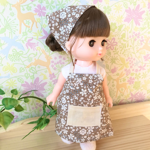 エプロンセット カフェオレフラワー＊ドール服 ソランちゃん ソラン 