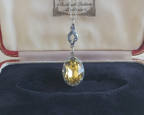 ヴィンテージ スワロフスキー ｢Diorin」18×13㎜ アンティークSilver