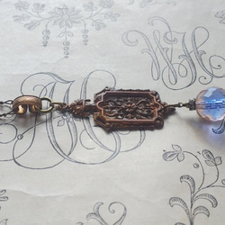 ＊Ｙ様オーダー品 France Floral Filigree / ロザリンSapphireBlue Beadネックレス 4枚目の画像