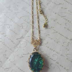 ＊L様ご予約品　ヴィンテージ　Green-Tourmaline/prism-Star(25×18㎜）クラシカルネックレス 5枚目の画像