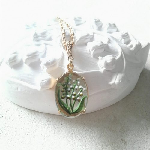 希少すずらんネックレスヴィンテージアンティーク