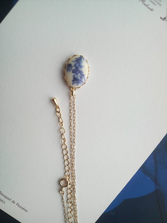 ヴィンテージ　Blue-flower　ネックレス 3枚目の画像