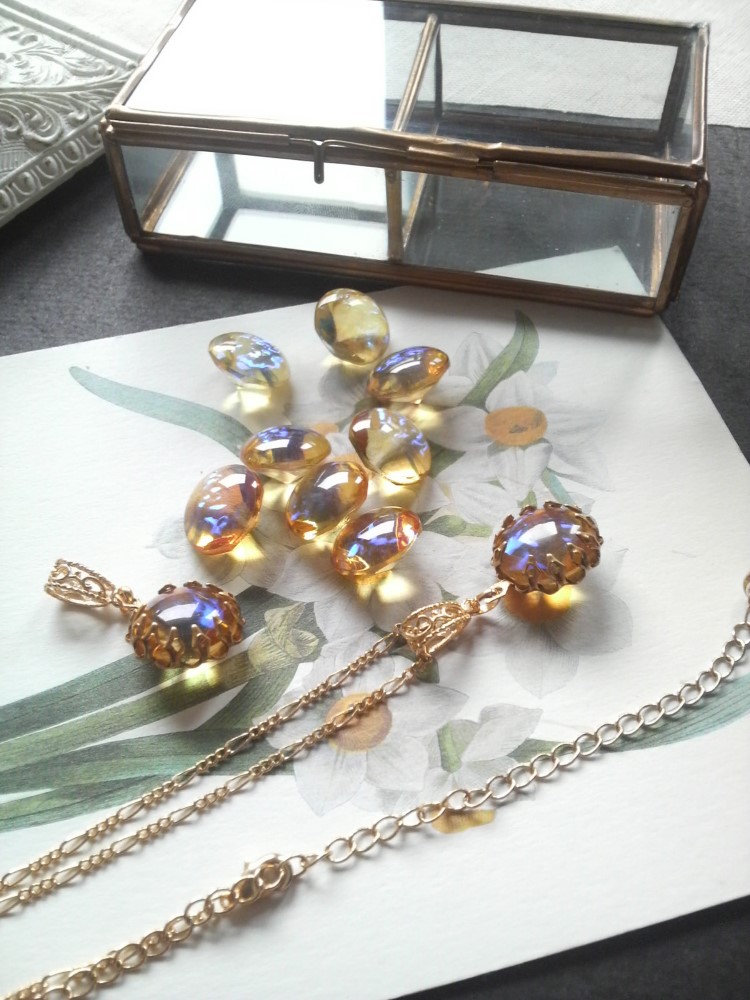 ヴィンテージ　シトリンHoney大粒　ドラゴンズブレス　 ネックレス