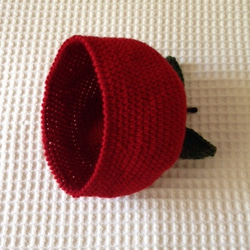 フルーツ帽（赤リンゴ） 5枚目の画像