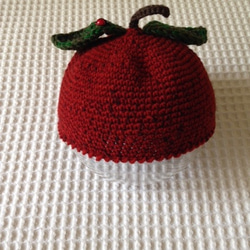 フルーツ帽（ドットリンゴ） 1枚目の画像