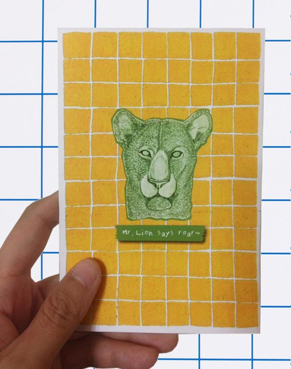 ericocoエリココ 動物的哈囉雙面插畫明信片-豹 第2張的照片