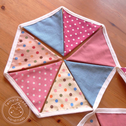 コットン吊りストリップピンクの三角形のための旗手手のファンtomatojadeのための暖かい少しピクニックキャンプ/誕生日パーテ 2枚目の画像