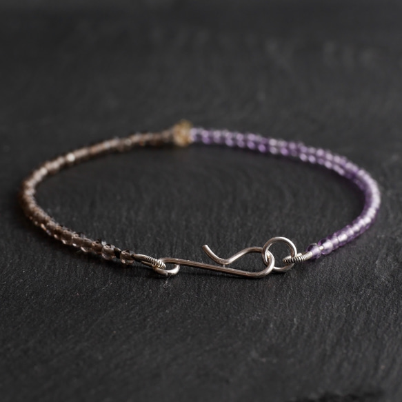 Oil in Quartz& Amethyst,Smoky Quartz Bracelet 第2張的照片