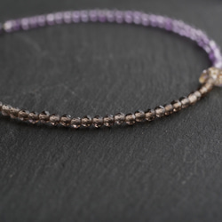 Oil in Quartz& Amethyst,Smoky Quartz Bracelet 第4張的照片