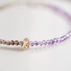 Oil in Quartz& Amethyst,Smoky Quartz Bracelet 第6張的照片