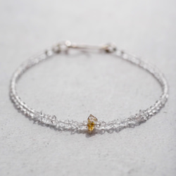 Oil in Quartz& Crystal Quartz,Herkimer diamond Bracelet 第2張的照片