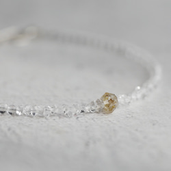 Oil in Quartz& Crystal Quartz,Herkimer diamond Bracelet 第6張的照片