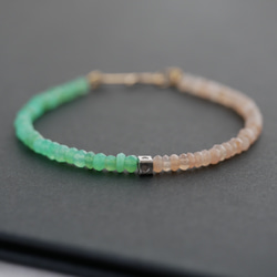 Chrysoprase &Orange moonstone  Bracelet 第5張的照片