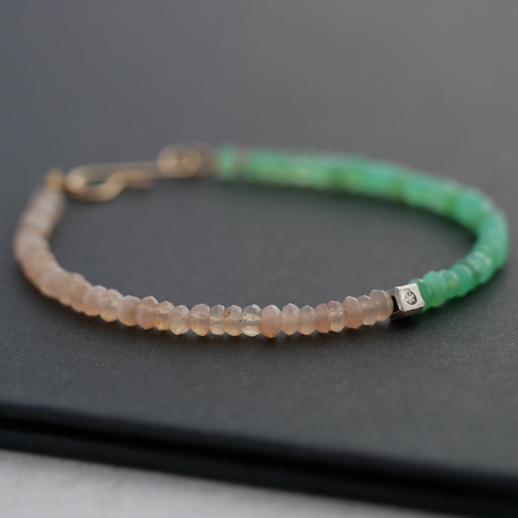 Chrysoprase &Orange moonstone  Bracelet 第6張的照片