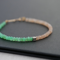 Chrysoprase &Orange moonstone  Bracelet 第7張的照片