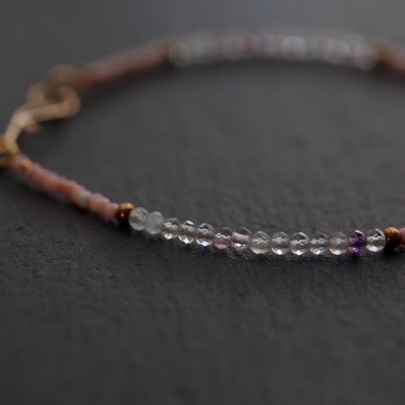 Pink opal & Fluorite Bracelet 第4張的照片