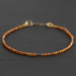 Hessonite Garnet &Karen Silver Bracelet 第1張的照片