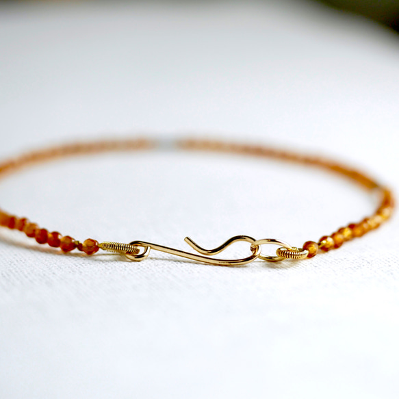 Hessonite Garnet &Karen Silver Bracelet 第3張的照片