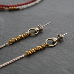 Sillver925+Brass Long Chain Earrings 第3張的照片