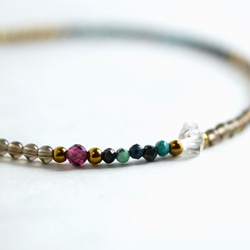 Smoky Quartz&Chrysocolla Asymmetric Bracelet 第3張的照片