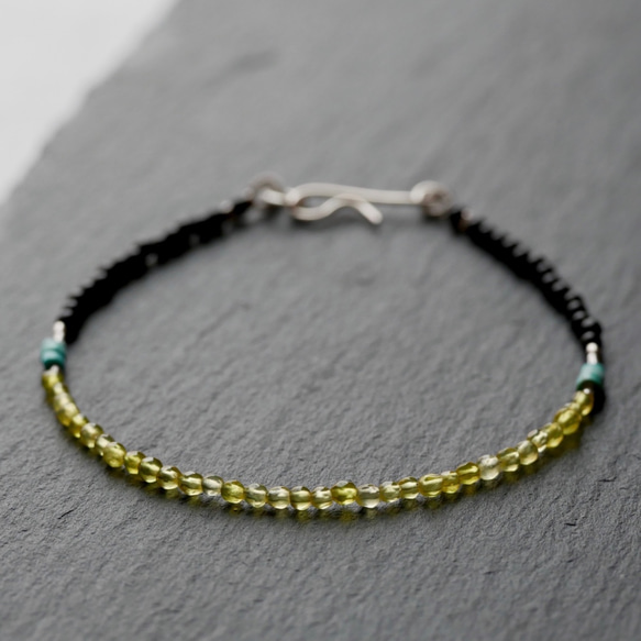 Yellow Jade&Onix Bracelet 第1張的照片