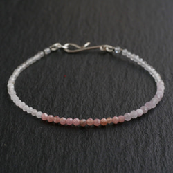 5color block  Small natural stone Bracelet＜Pink＞ 第1張的照片