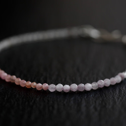 5color block  Small natural stone Bracelet＜Pink＞ 第3張的照片