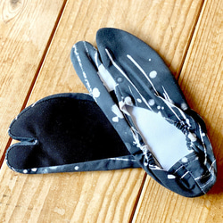 墨柄の足袋　はきやすいショート丈（黒）23ｃｍ～26ｃｍ　 3枚目の画像