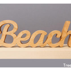 beach ビーチ サイン ブラックチェリーの木（カリフォルニアスタイル ビーチスタイル　アルファベットオブジェ） 2枚目の画像