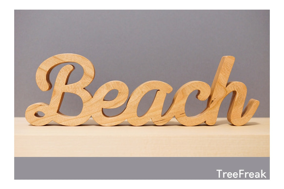 beach ビーチ サイン ブラックチェリーの木（カリフォルニアスタイル ビーチスタイル　アルファベットオブジェ） 2枚目の画像