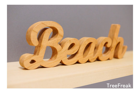 beach ビーチ サイン ブラックチェリーの木（カリフォルニアスタイル ビーチスタイル　アルファベットオブジェ） 3枚目の画像