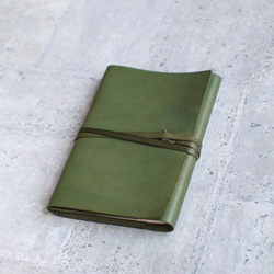 A5 Green refillable leather journal notebook/ Book Cover 1枚目の画像