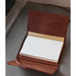 深咖啡色植鞣皮革筆記本/書套（A6 尺寸） 第4張的照片