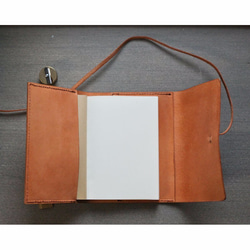 Light Brown refillable leather notebook/ Book Cover A6 size 4枚目の画像