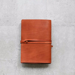Light Brown refillable leather notebook/ Book Cover A5 size 1枚目の画像