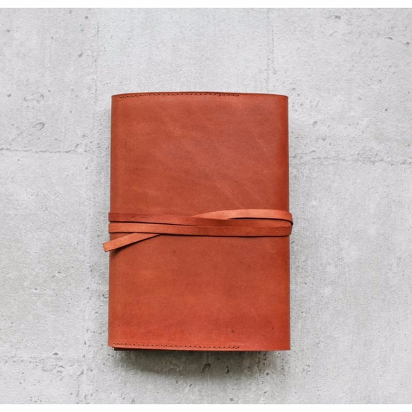 Light Brown refillable leather notebook/ Book Cover A5 size 3枚目の画像