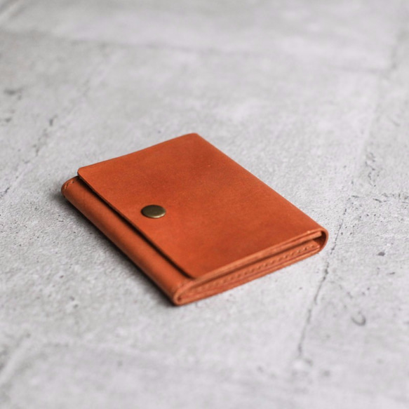 Light brown leather card holder/wallet 1枚目の画像