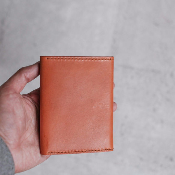 Light brown leather card holder/wallet 2枚目の画像